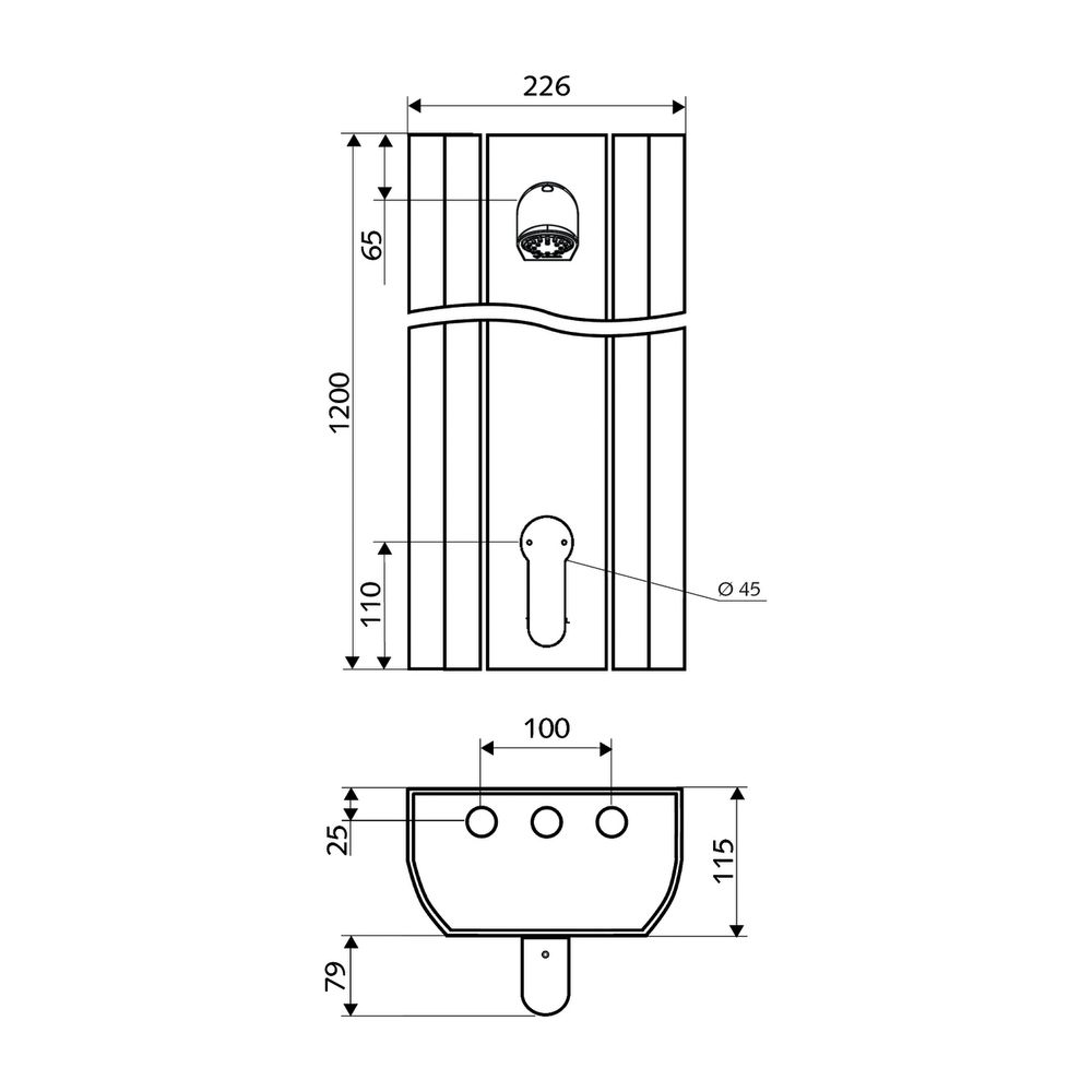 Schell Linus DP-EH-M EHM, Duschpaneel Mischwasser, 2x DN 15 G 1/2", Duko Comfort, Alu... SCHELL-008280899 4021163165968 (Abb. 2)