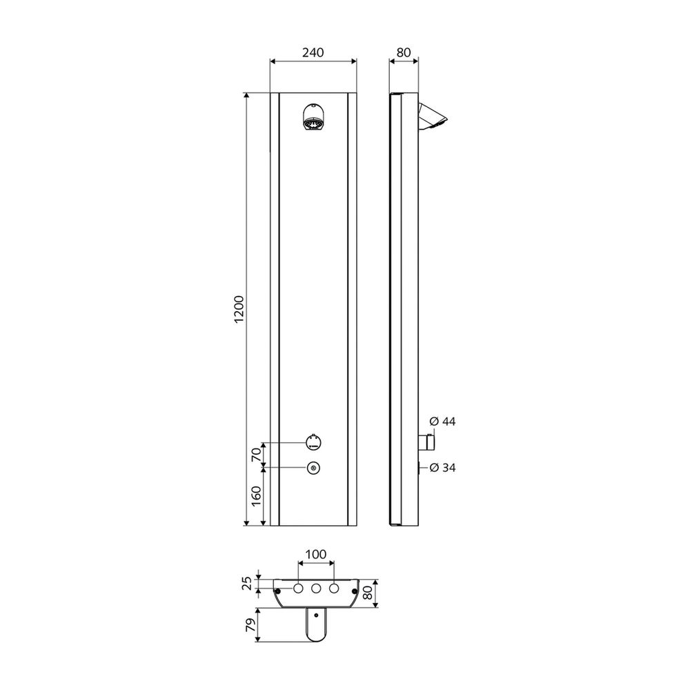 Schell Linus Inox DP-C-T Duschpaneel Duko Comfort Flex, 2x DN 15 G 1/2", Edelstahl ge... SCHELL-008412899 4021163168204 (Abb. 2)