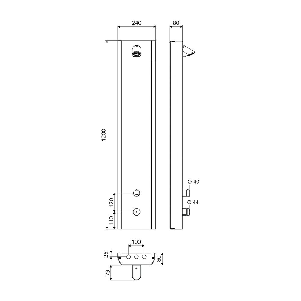 Schell Linus Inox DP-SC-T Duschpaneel, Duko Comfort Flex, 2x DN 15 G 1/2", Edelstahl ... SCHELL-008442899 4021163168259 (Abb. 2)