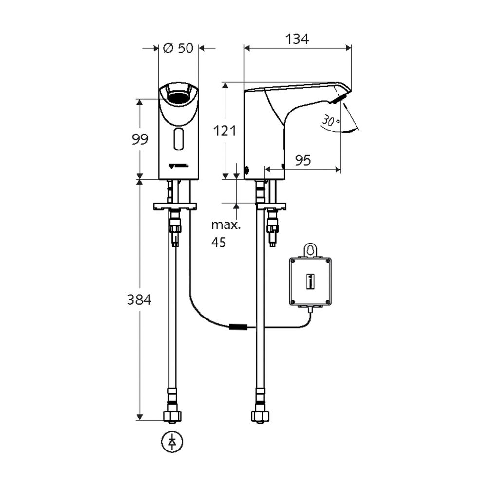 Schell Xeris E HD-K Elektronische Waschtischarmatur small, Kaltwasser, Batteriebetrie... SCHELL-012930699 4021163163148 (Abb. 2)