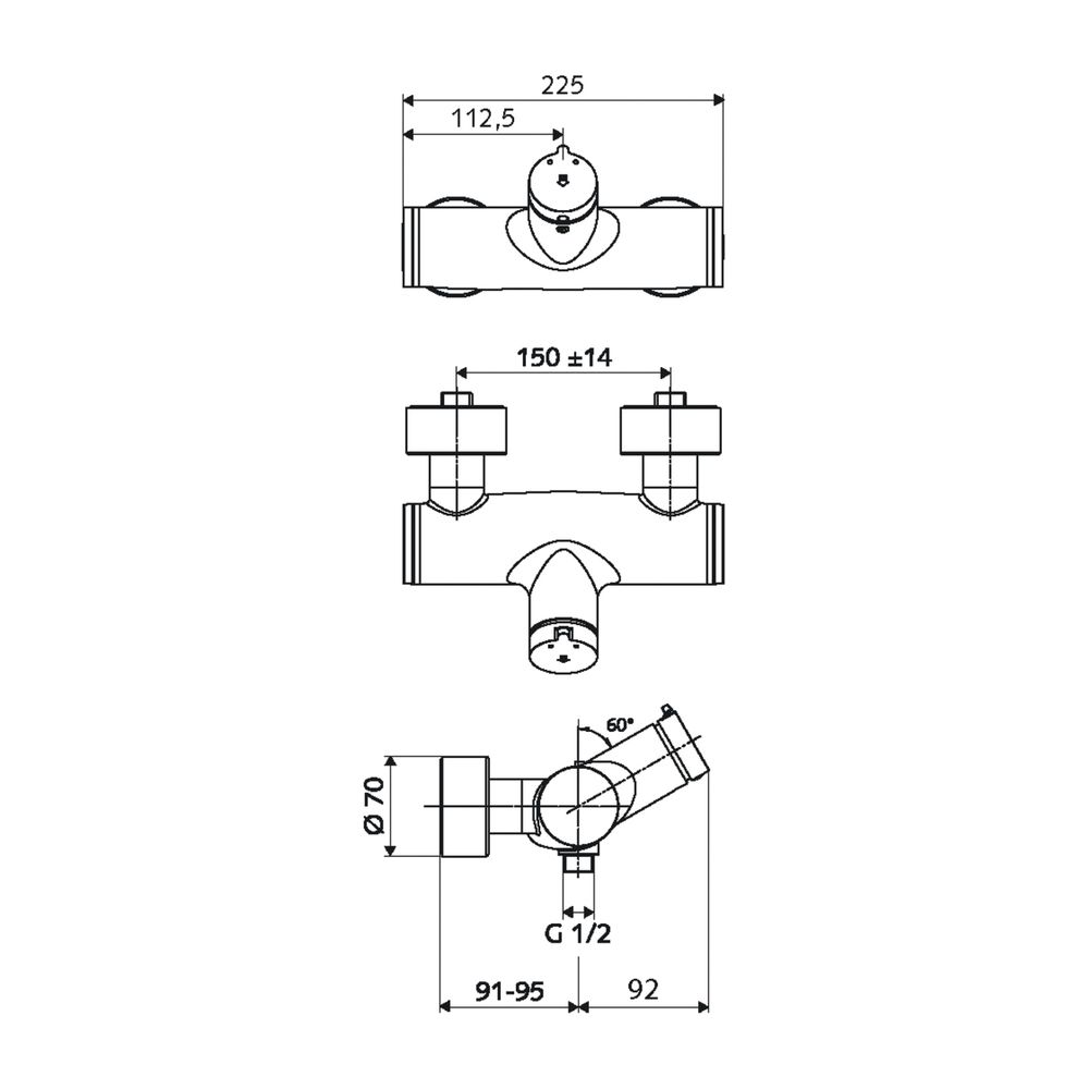 Schell Vitus VD-SC-M/u Aufputz Duscharmatur, Mischwasser, Selbstschluss, man.TD, Ansc... SCHELL-016160699 4021163158991 (Abb. 2)