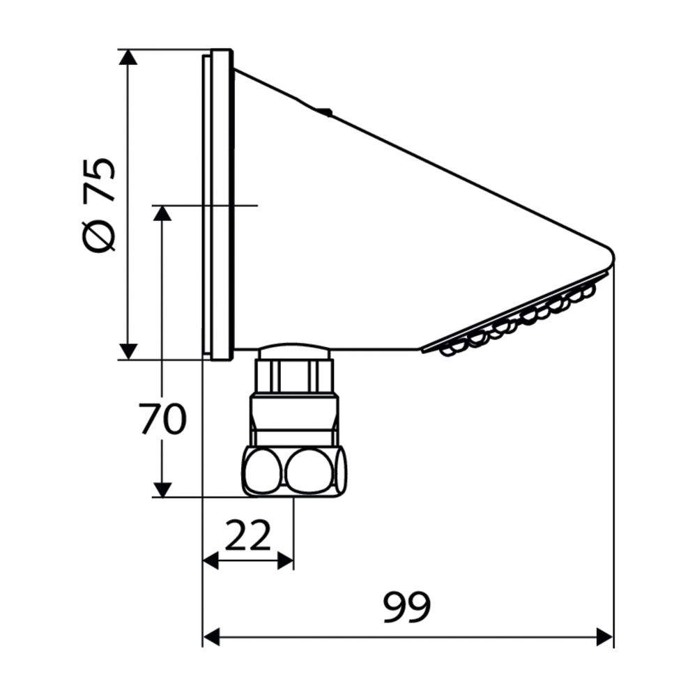 Schell Aufputz-Duschkopf Comfort, vandalengeschützt Softstrahl, 23 Grad, Chrom... SCHELL-018460699 4021163160628 (Abb. 2)