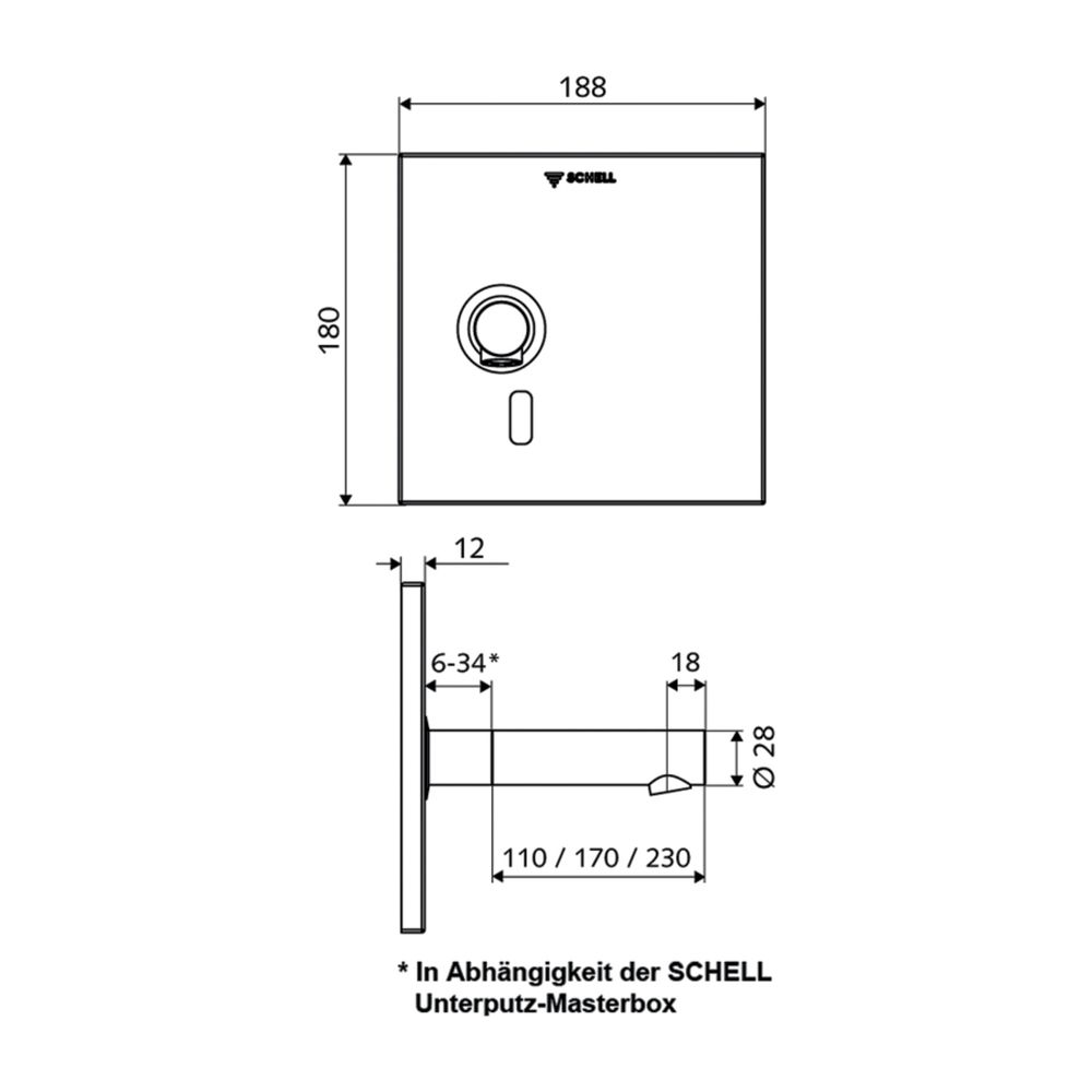 Schell Linus W-E-V Unterputz Waschtischarmatur, Infrarot Kaltwasser, Unterputz Netzte... SCHELL-019422899 4021163164619 (Abb. 2)