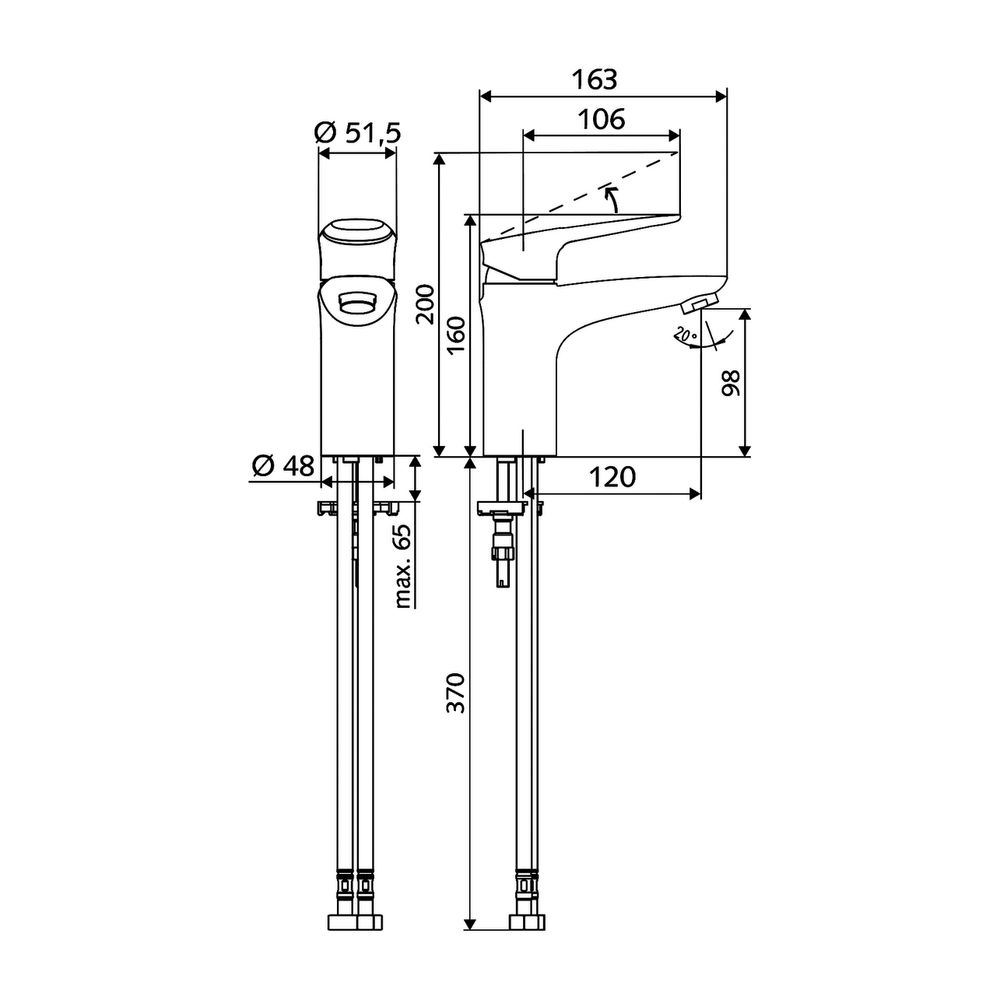 Schell Modus EH Waschtisch Einhebelmischer Mischwasser, Bügelhebel, Chrom... SCHELL-021810699 4021163170474 (Abb. 2)