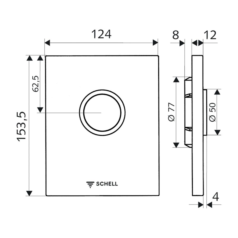 Schell Urinal-Betätigungsplatte Edition für Compact II, Kunststoff, Weiss... SCHELL-028001599 4021163151855 (Abb. 2)