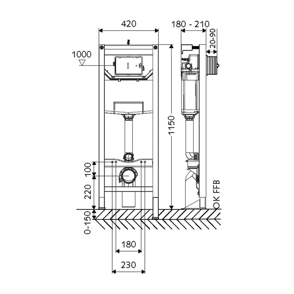 Schell Montus WC Modul CS Unterputz Spülkasten, barrierefrei... SCHELL-030660099 4021163161663 (Abb. 2)