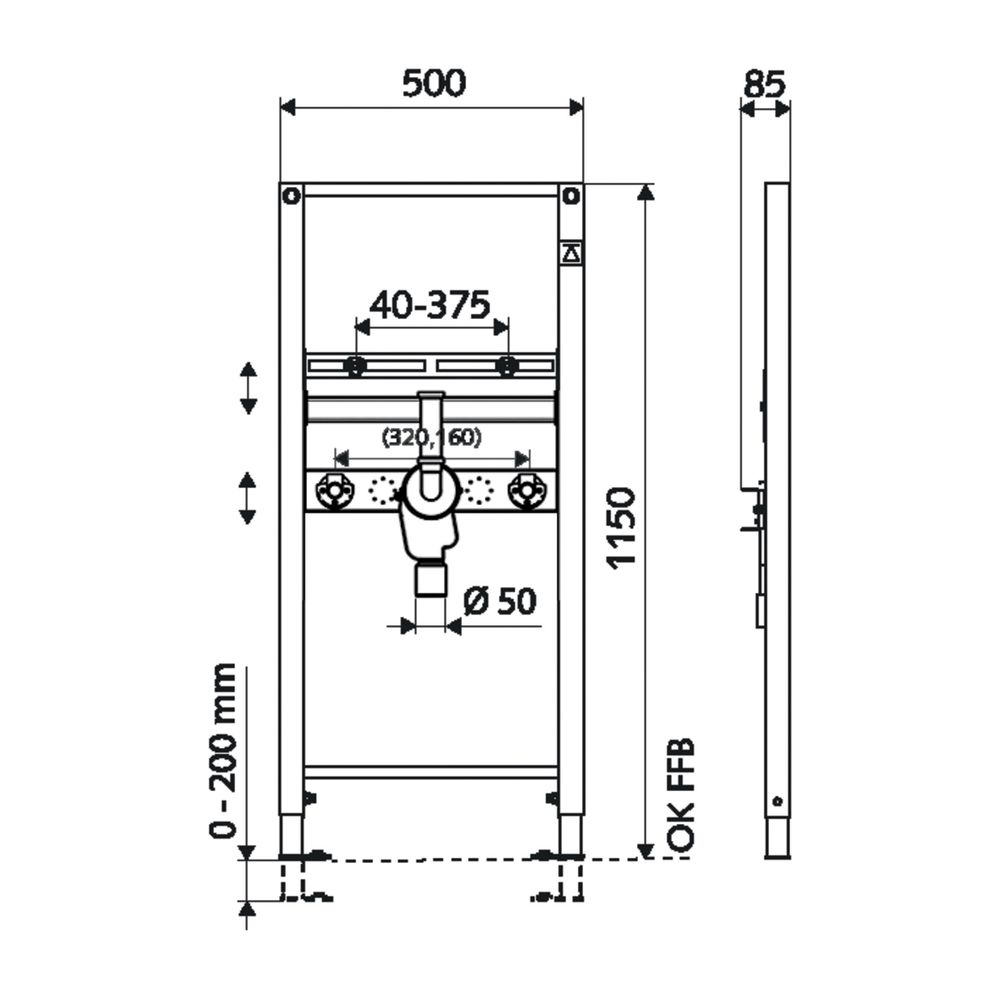 Schell Montus Waschtisch Modul barrierefrei, Unterputz Siphon, d. 40mm... SCHELL-030850099 4021163162875 (Abb. 2)