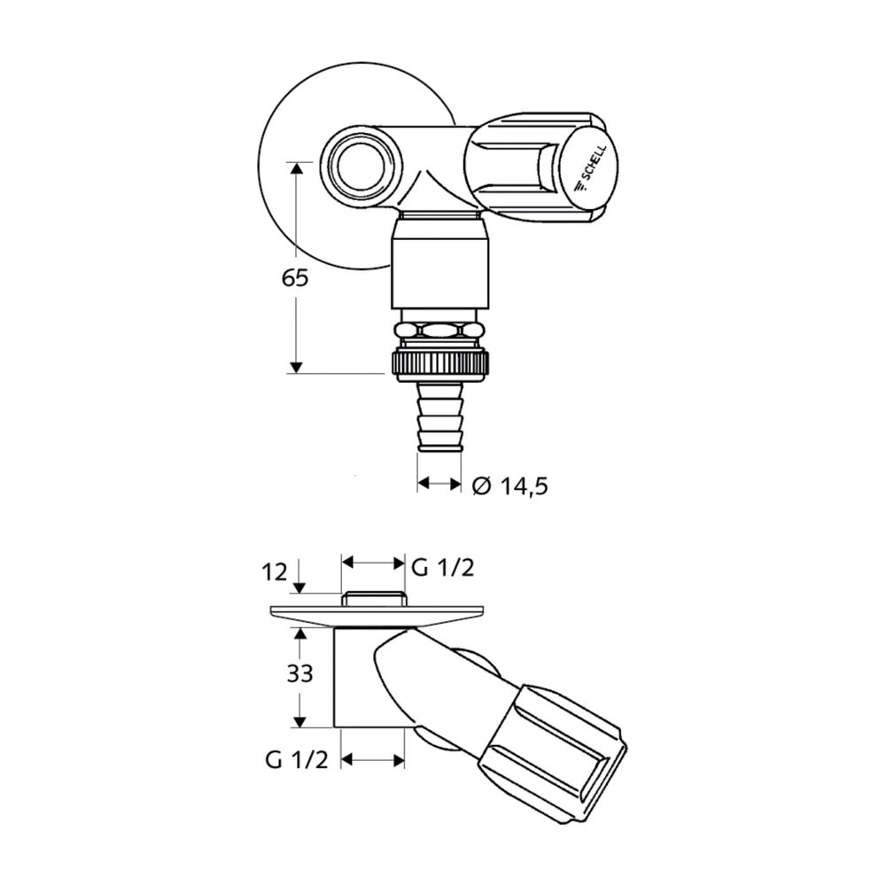 Schell Comfort NA-Ventil, RV, RB für Einzelzapfstellen, DIN 15 G 1/2", Chrom... SCHELL-033130699 4021163129748 (Abb. 2)