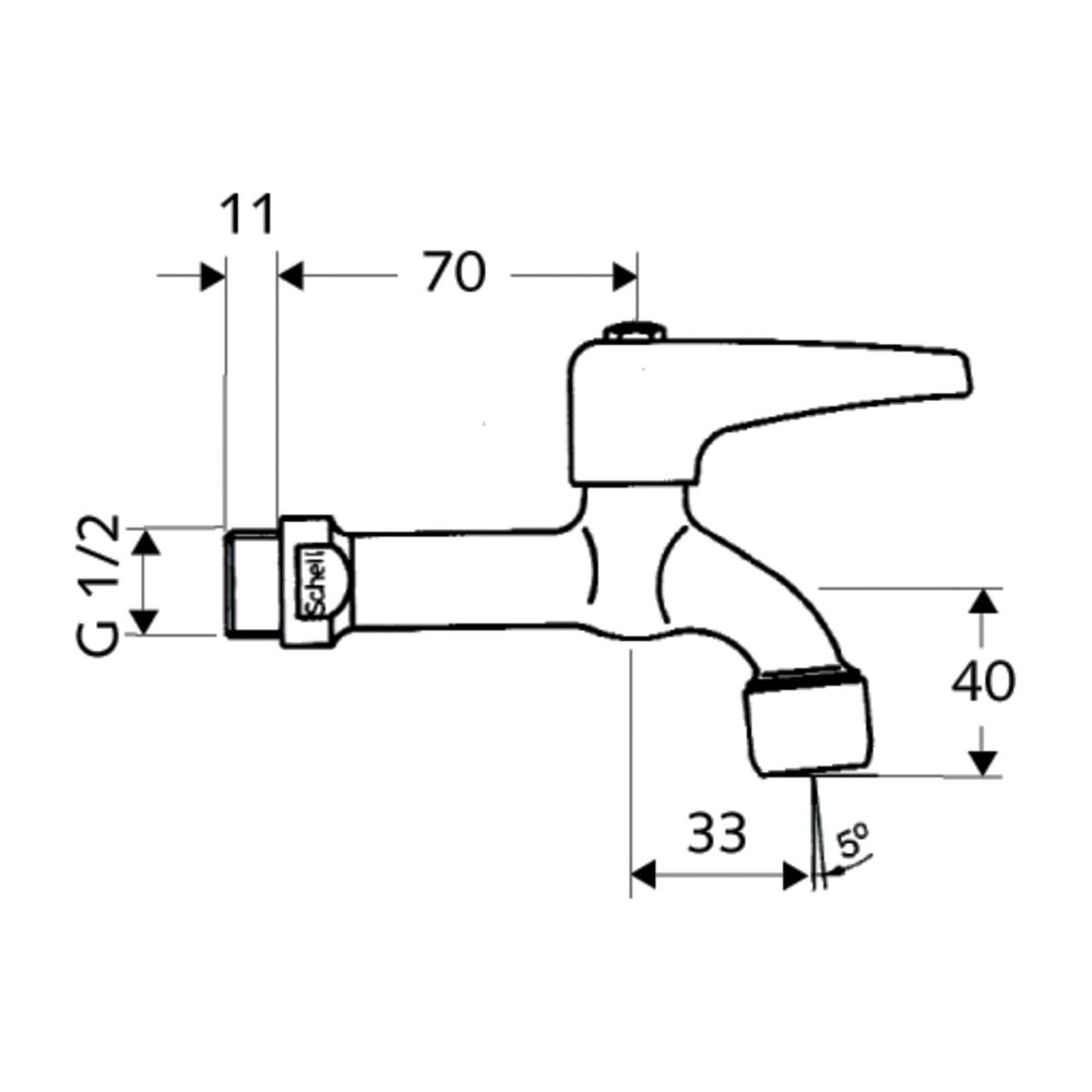 Schell Auslaufventil Hebelgriff, Luftsprudler, DN 15 G 1/2", Chrom... SCHELL-034250699 4021163102529 (Abb. 2)