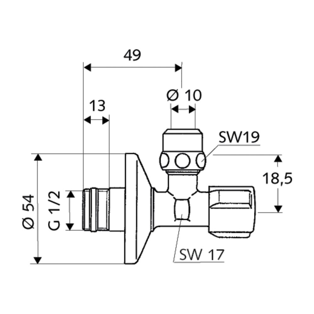 Schell Comfort Eckventil, Doppel RV regulierbar, ASAG easy, DN 15 G 1/2", Chrom... SCHELL-052760699 4021163131321 (Abb. 2)