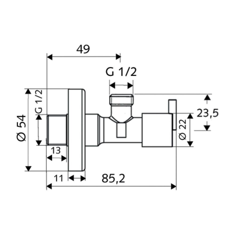 Schell Design Eckventil Pint regulierbar, ohne Verschraubung, Chrom... SCHELL-053960699 4021163157192 (Abb. 2)