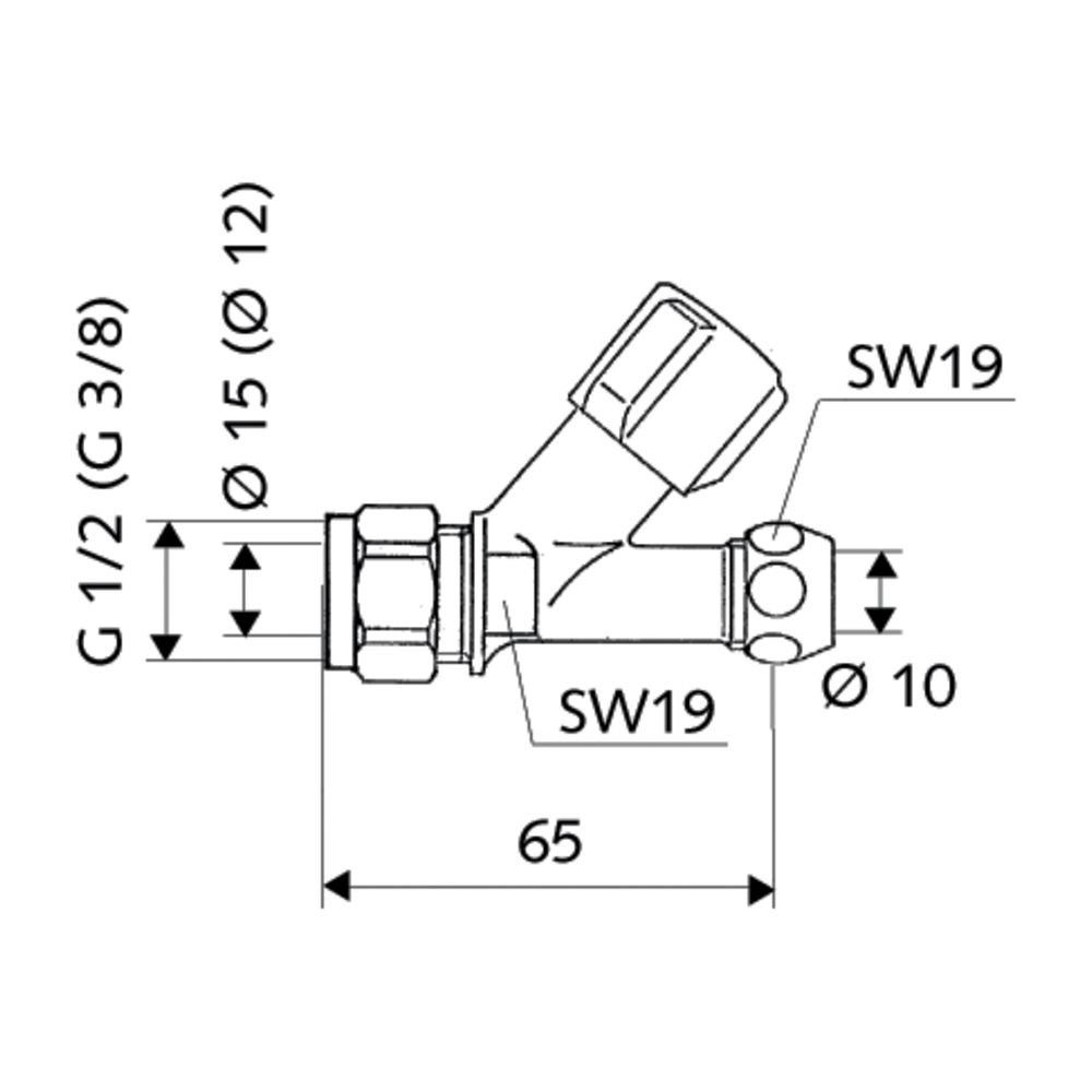 Schell Comfort Schrägsitzventil Verschraubung DN 10 G 3/8" x d. 12mm Kiwa Chrom... SCHELL-059310699 4021163108040 (Abb. 2)