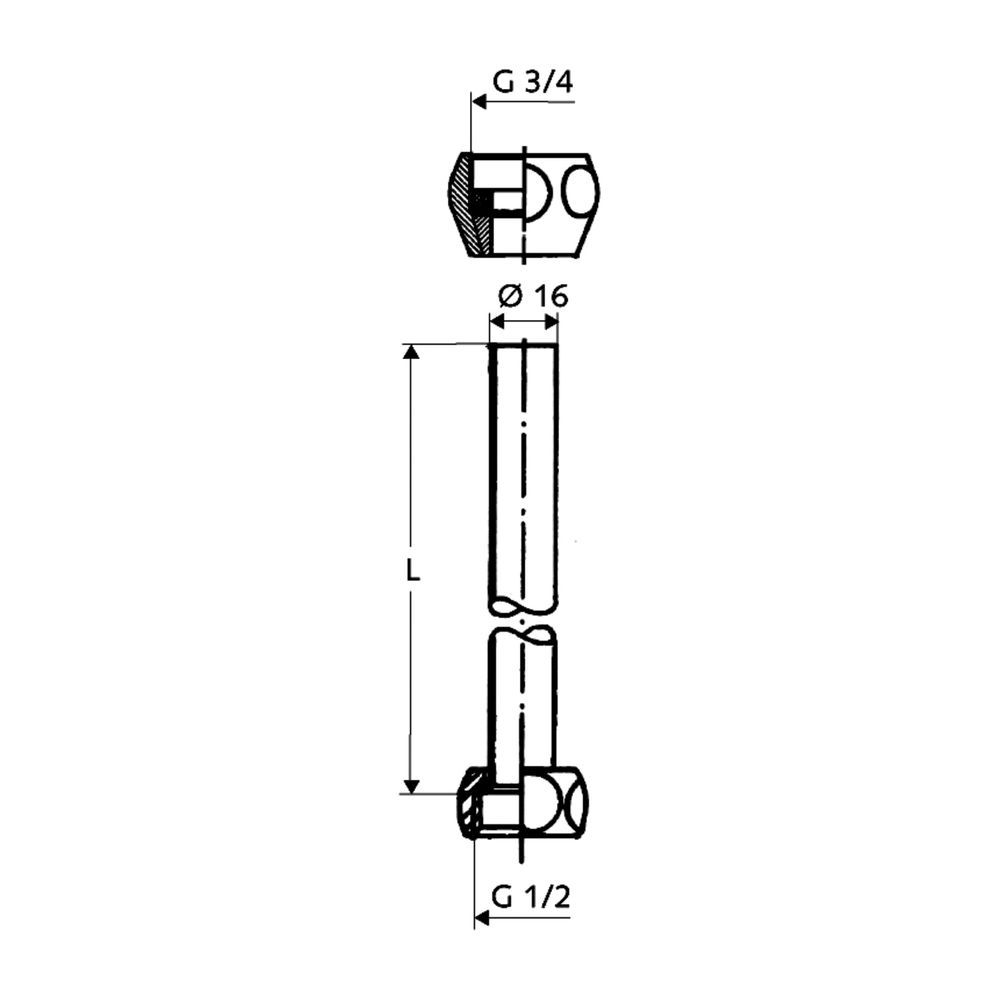 Schell Anschluss-Verrohrungsset für Duschpaneel G 3/4" IG, G 1/2" IG, Länge 500mm, Ch... SCHELL-084810699 4021163153385 (Abb. 2)