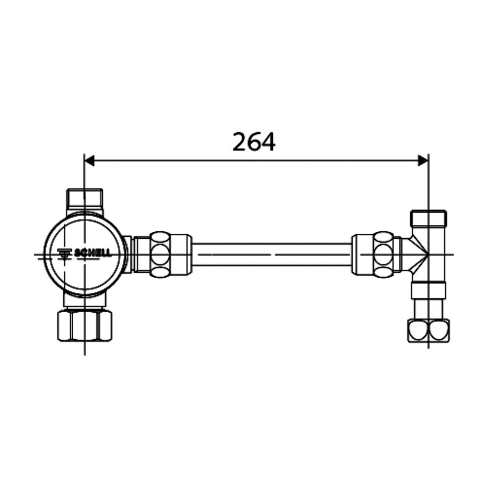 Schell Eckventil Thermostat Set Verrohrungsset Starre Ausführung, Chrom... SCHELL-094150699 4021163168679 (Abb. 2)