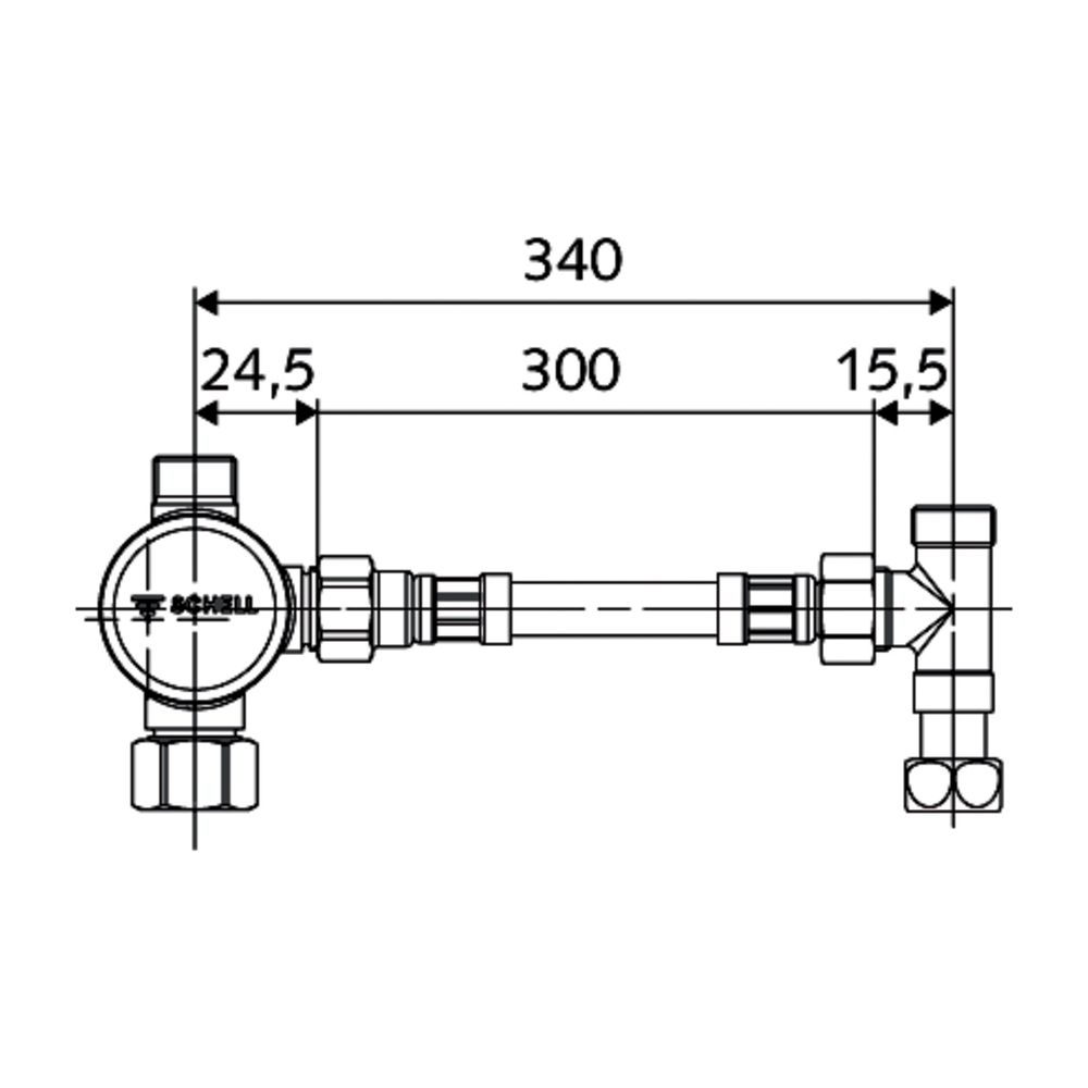 Schell Eckventil Thermostat Set Anschlussset Flexibele Ausführung, Chrom... SCHELL-094160699 4021163168686 (Abb. 2)