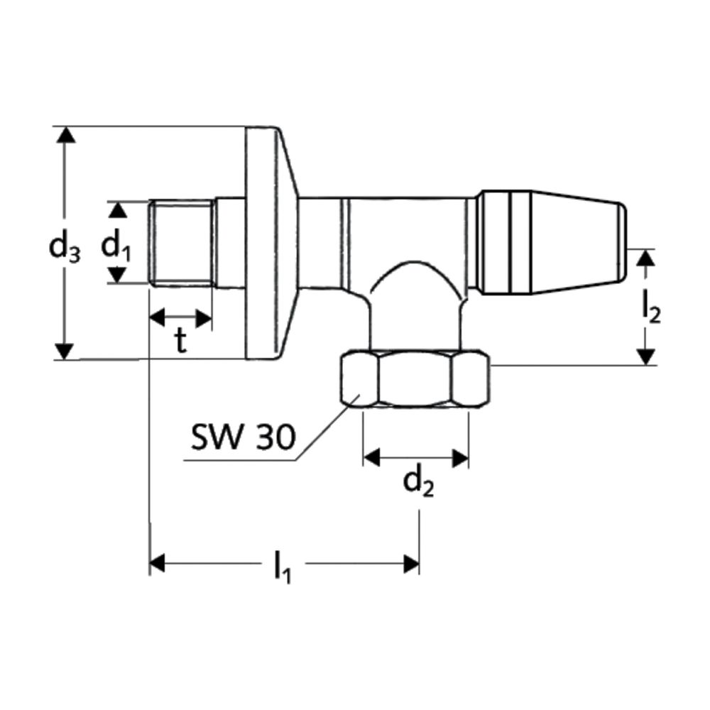 Schell Wasserzähler Eckventil Plombiervorrichtung, 3/4" Überwurfmutter, DN 15 G 1/2",... SCHELL-101000699 4021163111248 (Abb. 2)