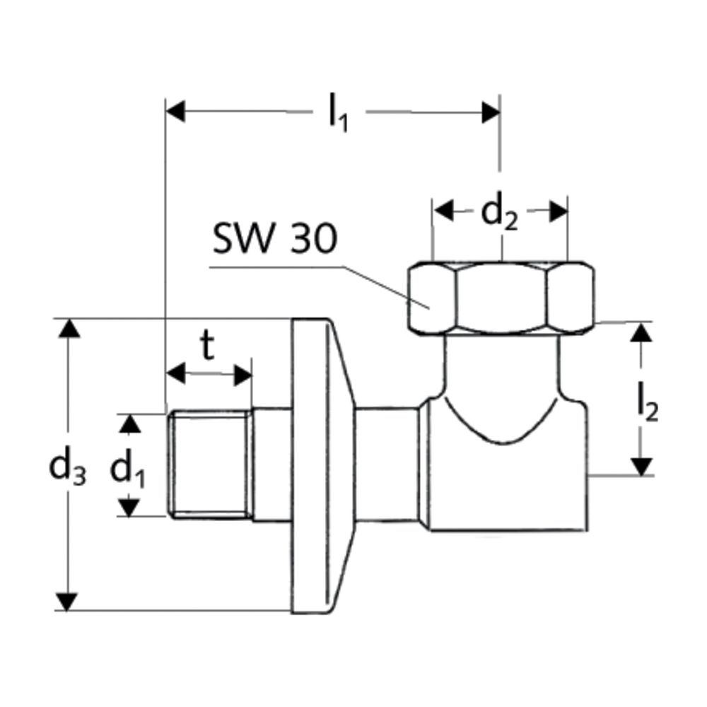 Schell Wasserzähler-Anschlussbogen Plombiervorrichtung, 3/4" Überwurfmutter, 1/2", Ch... SCHELL-101020699 4021163111262 (Abb. 2)