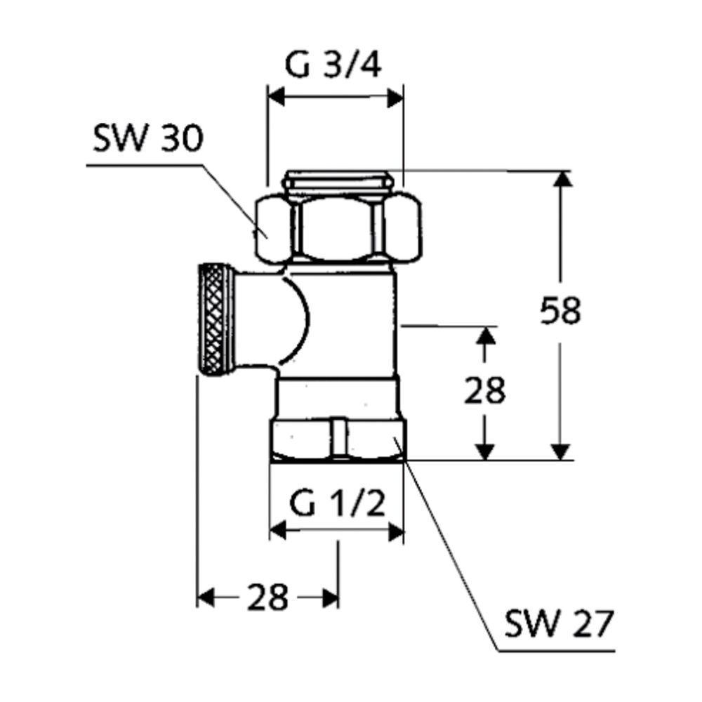 Schell Einzel-Anschlussventil, Durchgang absperrbar, 3/4" Überwurfmutter x 1/2" IG, M... SCHELL-141780499 4021163133851 (Abb. 2)