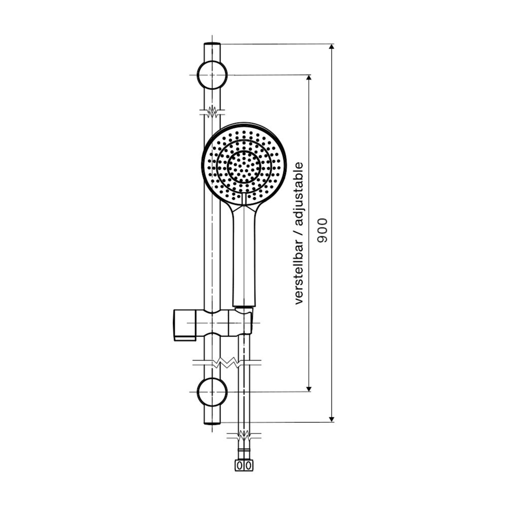 Schell Brausegarnitur 900 Flex-Schlauch Länge 1500mm, Handbrause 3-strahlig... SCHELL-292070699 4021163171242 (Abb. 2)