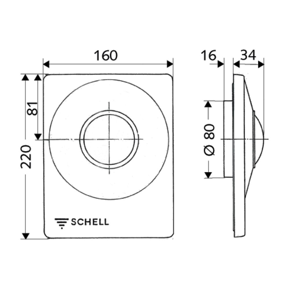 Schell WC-Abdeckplatte Verona Drucktaste, Chrom... SCHELL-032040699 4021163101911 (Abb. 2)