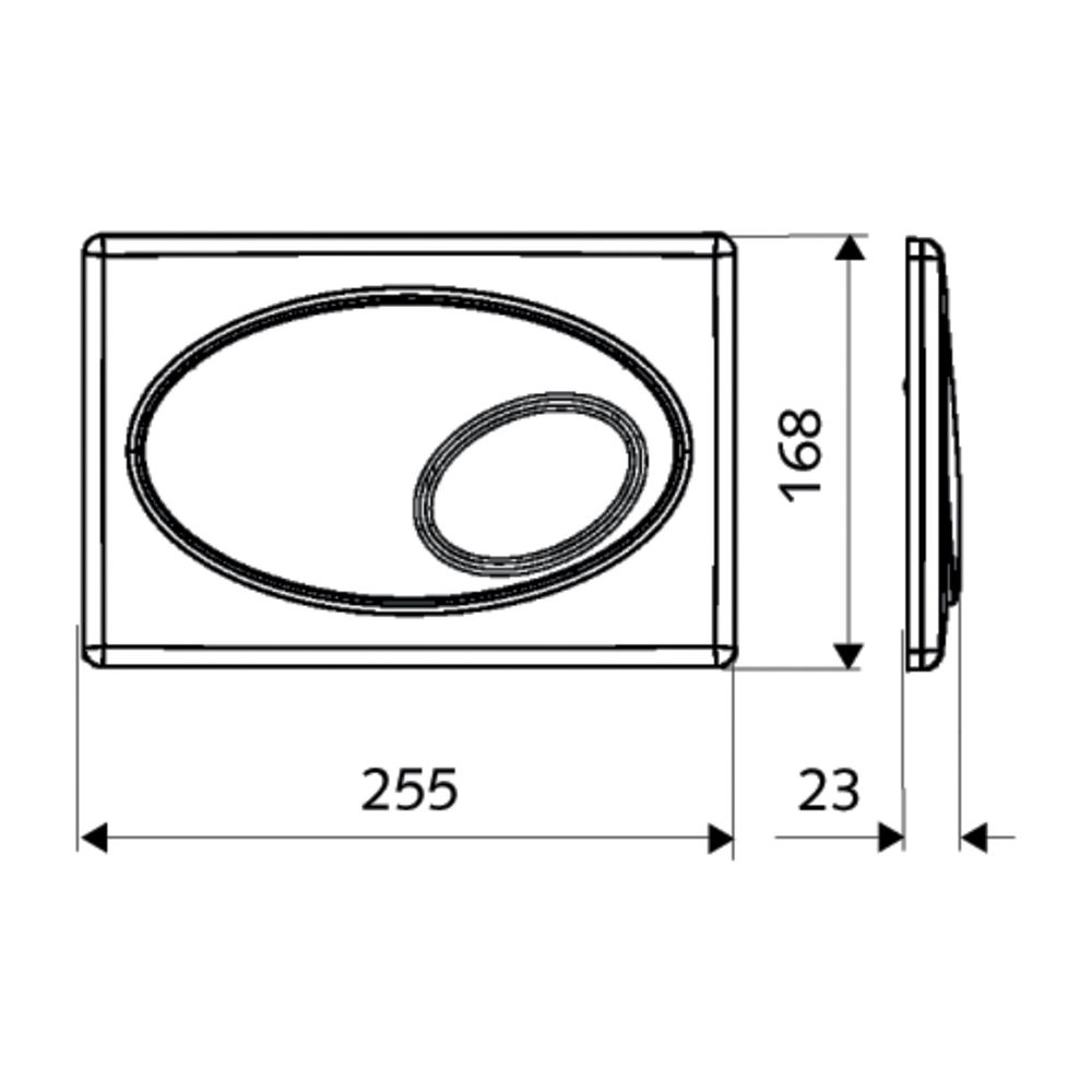 Schell ovale WC Betätigungsplatte Zweimengenspülung, Chrom... SCHELL-032630699 4021163147513 (Abb. 2)