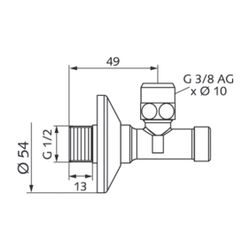 Schell Eckventil regulierbar gesicherte Betätigung, DN 15 G 1/2", Chrom... SCHELL-054050699 4021163160949 (Abb. 1)