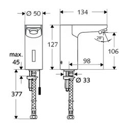 Schell Celis E HD-K Elektronische Waschtischarmatur, Kaltwasser, Infrarot, ohne Strom... SCHELL-002070699 4021163162561 (Abb. 1)