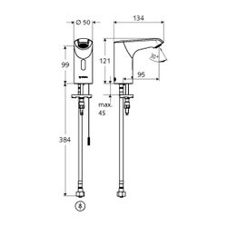 Schell Xeris E HD-K Elektronische Waschtischarmatur small, Kaltwasser, ohne Stromvers... SCHELL-002180699 4021163163070 (Abb. 1)