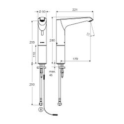 Schell Xeris E HD-K Elektronische Waschtischarmatur large, Kaltwasser, ohne Stromvers... SCHELL-002200699 4021163163117 (Abb. 1)