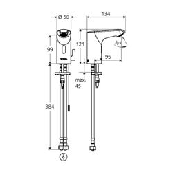 Schell Xeris E HD-M Elektronische Waschtischarmatur small, Mischwasser, ohne Stromver... SCHELL-002210699 4021163163087 (Abb. 1)