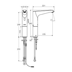 Schell Xeris E HD-M Elektronische Waschtischarmatur large, Mischwasser, ohne Stromver... SCHELL-002230699 4021163163124 (Abb. 1)