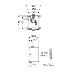 Schell Unterputz Urinal Druckspüler Compact II Vorabsperrung, 1/2" AG... SCHELL-011930099 4021163149388 (Abb. 1)