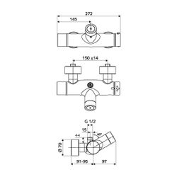 Schell Vitus VD-C-T/o Aufputz Duscharmatur, Mischwasser, CVD, Thermostat, man. TD, An... SCHELL-016090699 4021163158960 (Abb. 1)