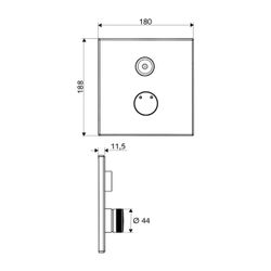 Schell Linus D-C-M CVD Unterputz Dusche, Mischwasser, ohne Stromversorgung, Chrom... SCHELL-019190699 4021163157796 (Abb. 1)