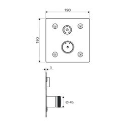 Schell Linus Basic D-C-M CVD Unterputz Dusche, Mischwasser, Edelstahl... SCHELL-019202899 4021163159493 (Abb. 1)