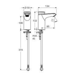 Schell Xeris SC HD-K Waschtischarmatur small, Selbstschluss, Kaltwasser, Chrom... SCHELL-021580699 4021163162271 (Abb. 1)