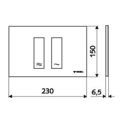 Schell Tower WC Betätigungsplatte Zweimengenspülung, Mattchrom... SCHELL-031216499 4021163164312 (Abb. 1)