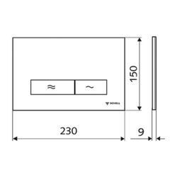 Schell Konkav WC Betätigungsplatte Zweimengenspülung, Mattchrom... SCHELL-031226499 4021163164343 (Abb. 1)