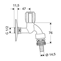 Schell Comfort Auslaufventil RV, RB, DN 15 G 1/2" AG, Chrom... SCHELL-033510699 4021163130911 (Abb. 1)