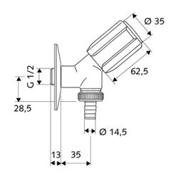 Schell Secur RV Geräteschrägsitzventil, abschließbar, DN 15 G 1/2", Chrom... SCHELL-033870699 4021163133172 (Abb. 1)