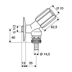 Schell Secur RV Geräteschrägsitzventil, RB, abschließbar, DN 15 G 1/2", Chrom... SCHELL-033880699 4021163133189 (Abb. 1)