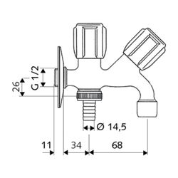 Schell Comfort Kombi-Auslaufventil Schlauchverschraubung, DN 15 G 1/2", Chrom... SCHELL-035620699 4021163131536 (Abb. 1)