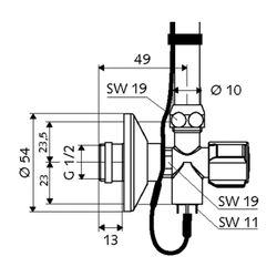 Schell Comfort Eckventil PT Temperaturfühler PT 1000, DN 15 G 1/2", Chrom... SCHELL-049920699 4021163165036 (Abb. 1)