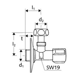 Schell Comfort Eckventil, regulierbar kurze Bauform, DN 10 G 3/8" Verschraubung, Chro... SCHELL-050330699 4021163106213 (Abb. 1)