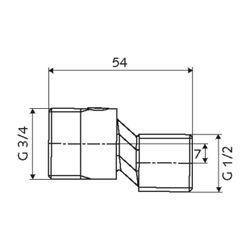 Schell S-Anschlussset für Vitus Vorabsperrung, 1/2" x 3/4", Messing... SCHELL-237750099 4021163158533 (Abb. 1)