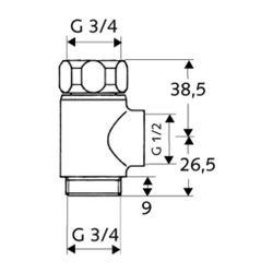 Schell T-Stück Überwurfmutter, DN 20 3/4", Chrom... SCHELL-270150699 4021163116687 (Abb. 1)