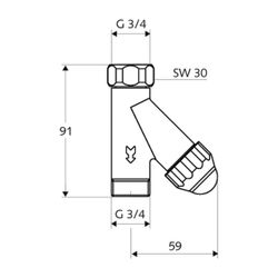 Schell Filter-Armatur für Geräteventile, DN 20 G 3/4", Chrom... SCHELL-270950699 4021163153910 (Abb. 1)