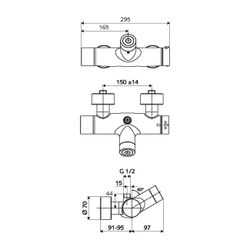 Schell Vitus VD-C-T/o Elektronische Aufputz Duscharmatur Mischwasser Anschluss oben, ... SCHELL-002150699 4021163162646 (Abb. 1)