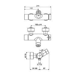 Schell Vitus VD-C-T/u Elektronische Aufputz Duscharmatur Mischwasser Anschluss unten,... SCHELL-002160699 4021163162653 (Abb. 1)