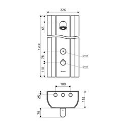 Schell Linus DP-SC-T Duschpaneel Selbstschluss, Thermostat, Duko Comfort, Aluminium e... SCHELL-008020899 4021163151510 (Abb. 1)